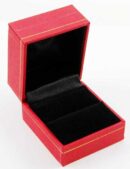 Ring Display Box Red With Gold Trim 2pcs