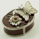 Jewellery Box Oval Red Glass