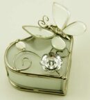 Jewellery Box Heart Glass W7.5cm