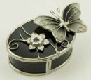 Jewellery Box Oval Black Glass