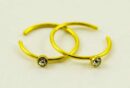 Nose Ring Stainless Steel With Gold Stone 4Pcs