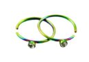 Nose Ring Stainless Steel With Rainbow Stone 4Pcs