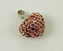 Pendant Heart Pink Crystal