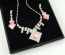 Necklace And Earring Set Pink