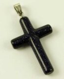 Pendant Cross Blue Fluss 30X20mm
