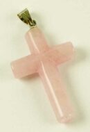 Pendant Cross Rose Quartz 30X20mm