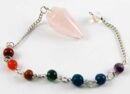 Pendulum Seven Chakra Plain Rose Quartz