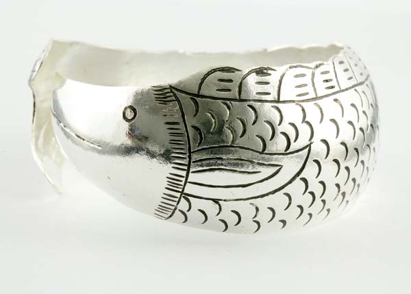Bangle Silver Plated Fish Design 300 No.44