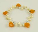 Bracelet Carnelian Heart Pearl