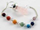 Pendulum Chakra Topi Cut Rose Quartz