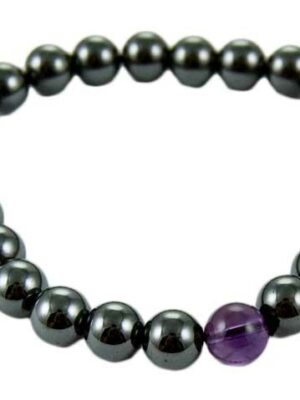 Bracelet Magnetic Hematite Amethyst 8mm