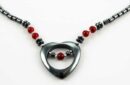 Necklace Hollow Heart Hematite