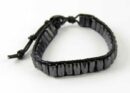 Bracelet Magnetic Hematite With Leather