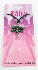 Pendant Pewter Fairy On Dragonfly