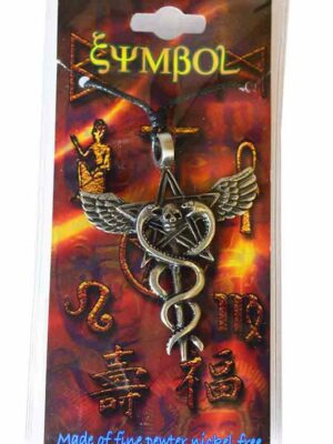 Pendant Pewter Pentagram Skull