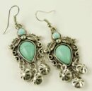 Earring Pewter Turquoise Pear