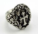 Ring Pewter Cross In Centre