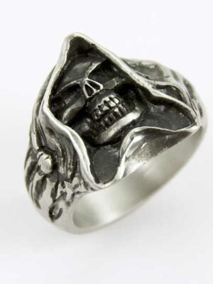 Ring Pewter Reaper Skull Face