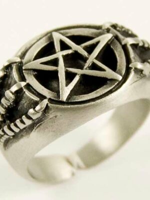 Ring Pewter Pentagram Claw