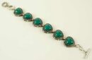 Bracelet Pewter Turquoise Hearts
