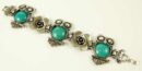 Bracelet Pewter Turquoise Owls