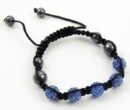 Bracelet Beaded Blue Crystal