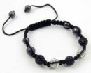 Bracelet Beaded Black Crystal