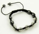 Bracelet Beaded White Crystal