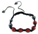 Bracelet Beaded Red Crystal