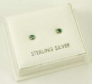 Earring Silver Aqua Stone Claw 2mm