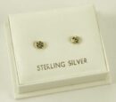 Earring Silver Clear Stone 3mm