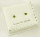 Earring Silver Peridot Stone Claw 2mm