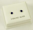 Earring Silver Sapphire Stone 3mm