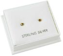 Earring Silver Topaz Stone Claw 2mm