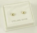Earring Silver Plain Ball 3mm
