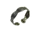 Toe Ring Silver Band Wavy