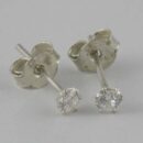 Silver Earring Stone E186 Clear