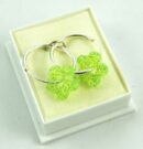 Earring Hoop With Green Flower