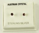 Earring Silver Stud Purple 3mm
