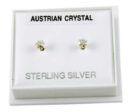 Earring Silver Stud Rainbow 3mm