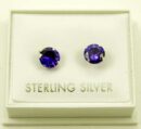 Earring Silver Amethyst CZ 6mm