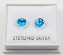 Earring Silver Aqua CZ 6mm