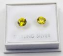 Earring Silver Citrine CZ 6mm
