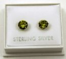 Earring Silver Peridot CZ 6mm