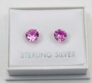 Earring Silver Rose CZ 6mm