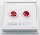 Earring Silver Siam CZ 6mm