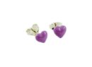 Earring Silver Purple Heart