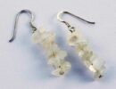 Earring Silver Chip Stones Clear Quartz L5.5cm