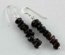 Earring Silver Chip Stones Garnet L5.5cm