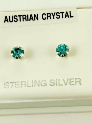 Earring Silver Stud Aqua